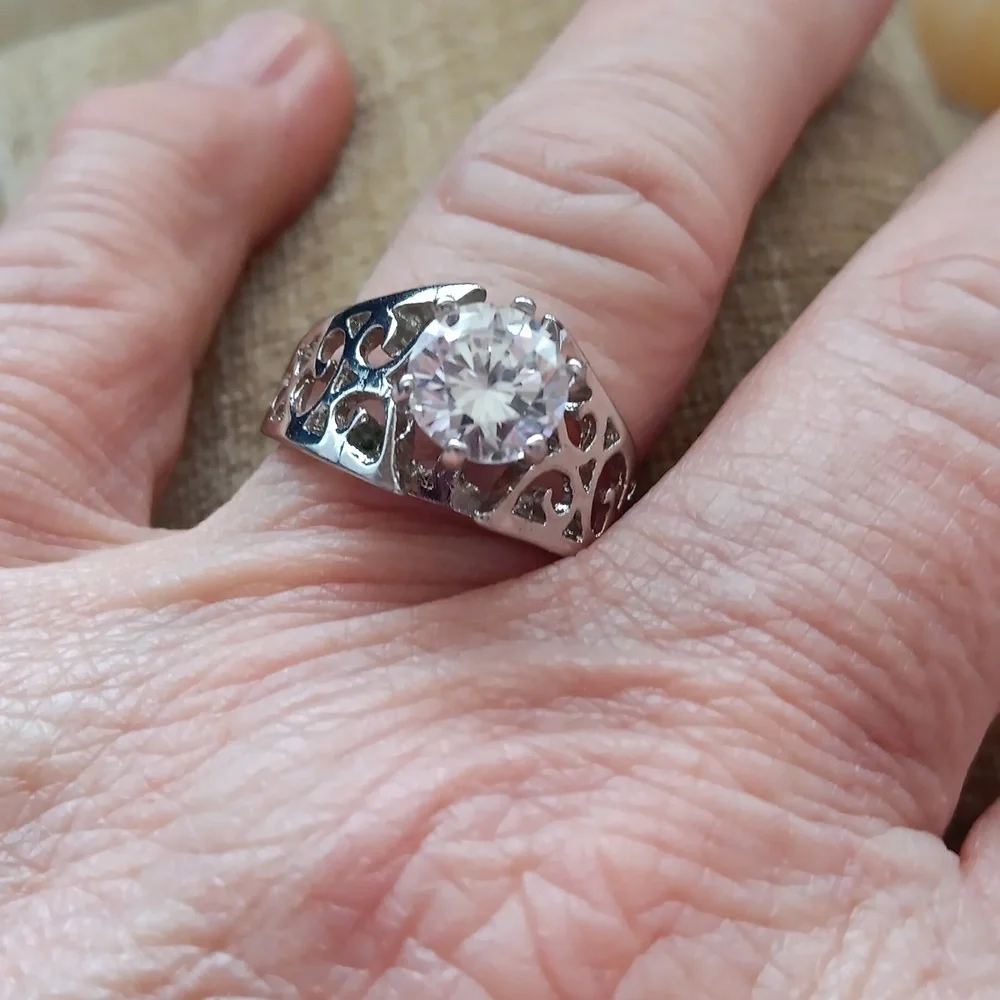 Silver Tone Cubic Zirconia Ring